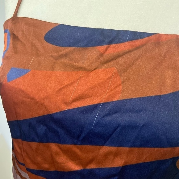 Papaya women's large scarf style crop top w/ geometric design EUC tie back - Picture 7 of 12